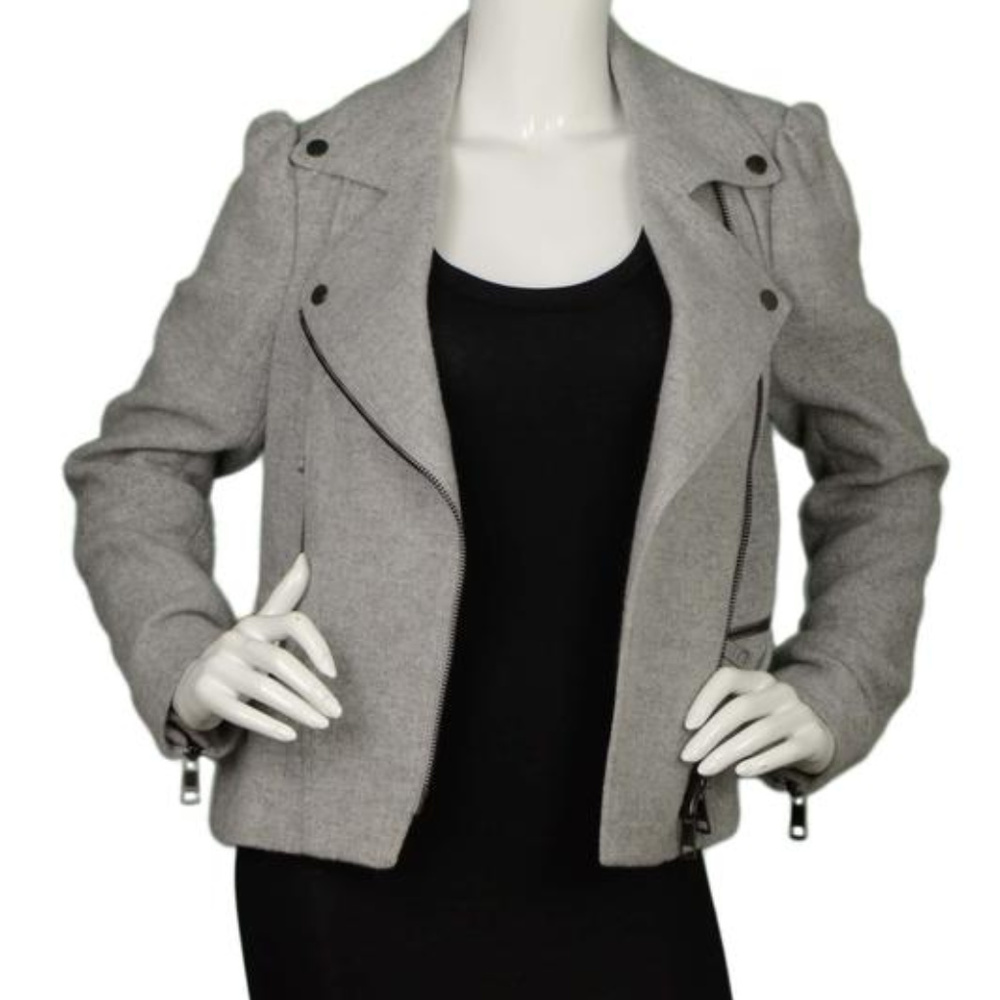 SOLD*Burberry London Wool Peplum Motorcycle Jacket - Picture 3 of 7